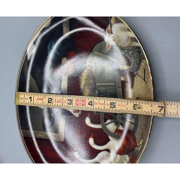 Franklin Mint Barnyard Gathering Plate Franco Fine Porcelain Decor‎ Oval - Picture 6 of 6